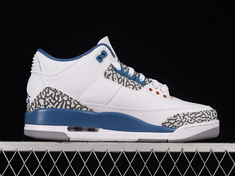 All categories Air Jordan Jordan series basketball shoes Air Jordan 3 foreign trade version Air Jordan Retro AJ3 Joe 3 White and Blue Wizards CT8532-148